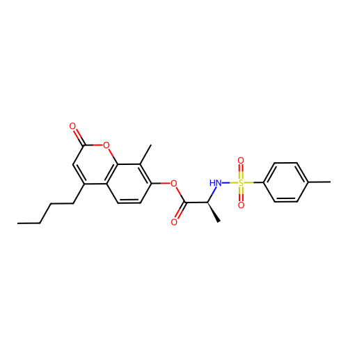 (4-butyl-8-methyl-2-oxochromen-7-yl) (2S)-2-[(4-methylphenyl)sulfonylamino]propanoate structure