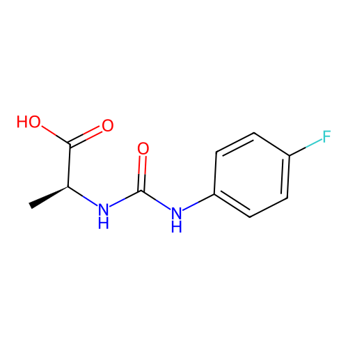 N-[(4-fluorophenyl)carbamoyl]-L-alanine structure