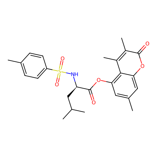 (3,4,7-trimethyl-2-oxochromen-5-yl) (2R)-4-methyl-2-[(4-methylphenyl)sulfonylamino]pentanoate structure