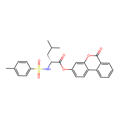 (6-oxobenzo[c]chromen-3-yl) (2R)-4-methyl-2-[(4-methylphenyl)sulfonylamino]pentanoate structure