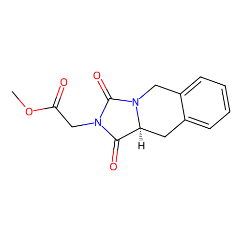 (S)-methyl 2-(1,3-dioxo-10,10a-dihydroimidazo[1,5-b]isoquinolin-2(1H,3H,5H)-yl)acetate structure