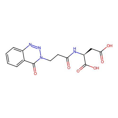 (S)-2-(3-(4-oxobenzo[d][1,2,3]triazin-3(4H)-yl)propanamido)succinic acid structure