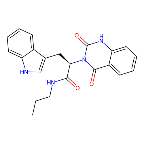 (R)-2-(2,4-dioxo-1,2-dihydroquinazolin-3(4H)-yl)-3-(1H-indol-3-yl)-N-propylpropanamide structure
