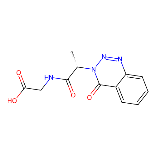 N-[(2S)-2-(4-oxo-1,2,3-benzotriazin-3(4H)-yl)propanoyl]glycine structure