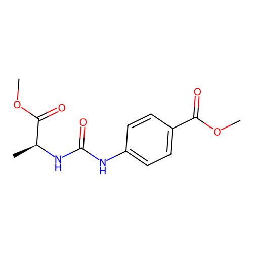 methyl 4-({[(2S)-1-methoxy-1-oxopropan-2-yl]carbamoyl}amino)benzoate structure