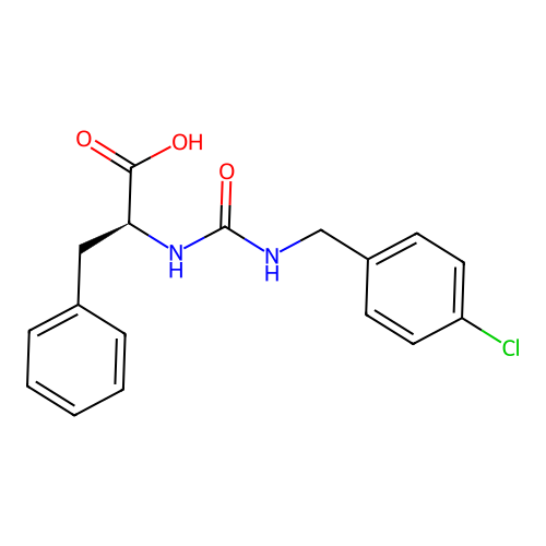 N-[(4-chlorobenzyl)carbamoyl]-L-phenylalanine structure