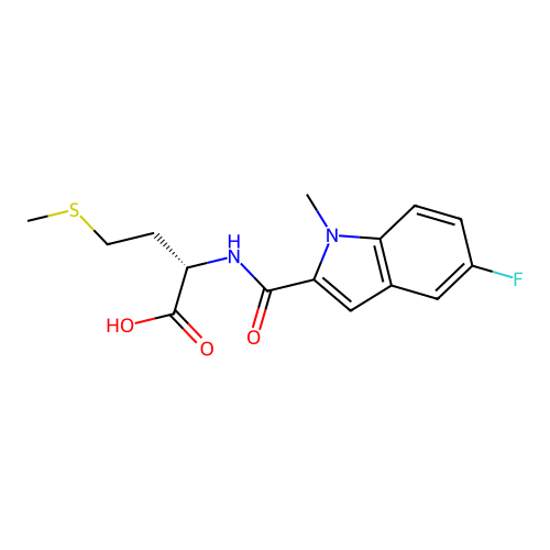 N-[(5-fluoro-1-methyl-1H-indol-2-yl)carbonyl]-L-methionine structure