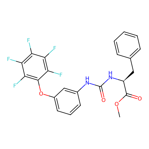 methyl N-{[3-(pentafluorophenoxy)phenyl]carbamoyl}-L-phenylalaninate structure