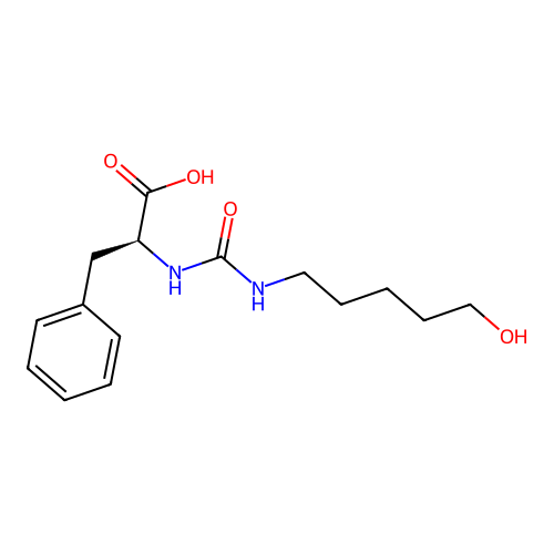 N-[(5-hydroxypentyl)carbamoyl]-L-phenylalanine structure