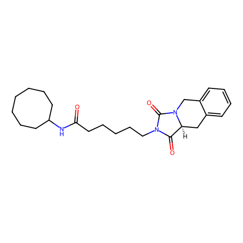 (S)-N-cyclooctyl-6-(1,3-dioxo-10,10a-dihydroimidazo[1,5-b]isoquinolin-2(1H,3H,5H)-yl)hexanamide structure