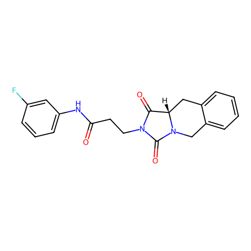 (S)-3-(1,3-dioxo-10,10a-dihydroimidazo[1,5-b]isoquinolin-2(1H,3H,5H)-yl)-N-(3-fluorophenyl)propanamide structure