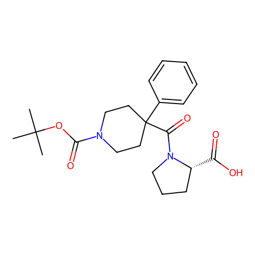 1-{[1-(tert-butoxycarbonyl)-4-phenylpiperidin-4-yl]carbonyl}-L-proline structure