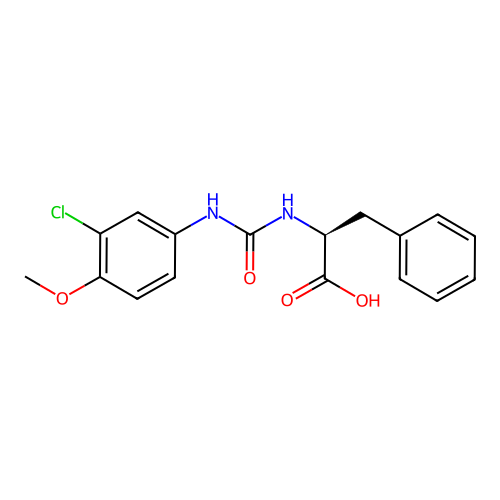 N-[(3-chloro-4-methoxyphenyl)carbamoyl]-L-phenylalanine structure