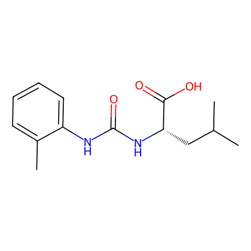 N-[(2-methylphenyl)carbamoyl]-L-leucine structure