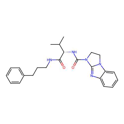 (S)-N-(3-methyl-1-oxo-1-((3-phenylpropyl)amino)butan-2-yl)-2,3-dihydro-1H-benzo[d]imidazo[1,2-a]imidazole-1-carboxamide structure