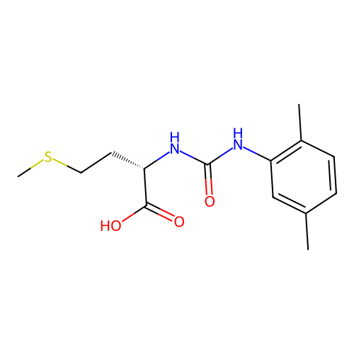 N-[(2,5-dimethylphenyl)carbamoyl]-L-methionine structure