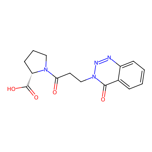 1-[3-(4-oxo-1,2,3-benzotriazin-3(4H)-yl)propanoyl]-L-proline structure