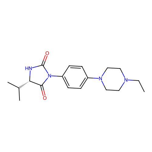 (5S)-3-[4-(4-ethylpiperazin-1-yl)phenyl]-5-(propan-2-yl)imidazolidine-2,4-dione structure