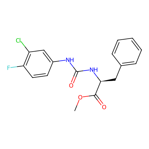 methyl N-[(3-chloro-4-fluorophenyl)carbamoyl]-L-phenylalaninate structure