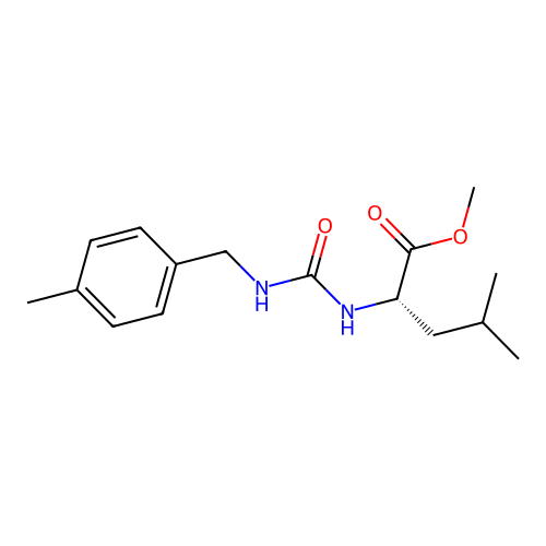 (S)-methyl 4-methyl-2-(3-(4-methylbenzyl)ureido)pentanoate structure
