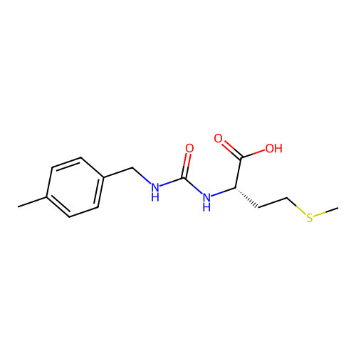N-[(4-methylbenzyl)carbamoyl]-L-methionine structure