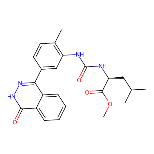 (S)-methyl 4-methyl-2-(3-(2-methyl-5-(4-oxo-3,4-dihydrophthalazin-1-yl)phenyl)ureido)pentanoate structure
