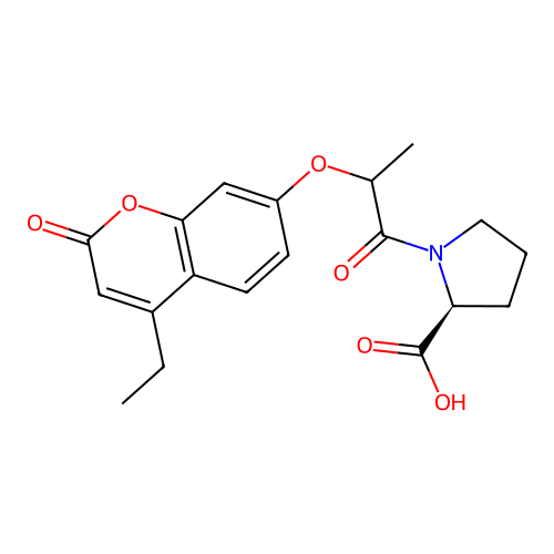 1-{2-[(4-ethyl-2-oxo-2H-chromen-7-yl)oxy]propanoyl}-L-proline structure