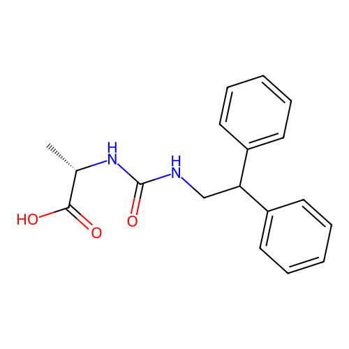 N-[(2,2-diphenylethyl)carbamoyl]-L-alanine structure