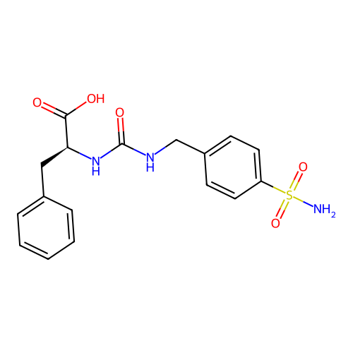 N-[(4-sulfamoylbenzyl)carbamoyl]-L-phenylalanine structure