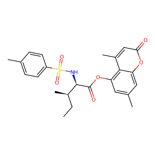 (4,7-dimethyl-2-oxochromen-5-yl) (2R,3R)-3-methyl-2-[(4-methylphenyl)sulfonylamino]pentanoate structure