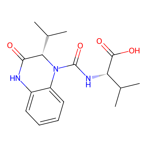 (2S)-3-methyl-2-[[(2S)-3-oxo-2-propan-2-yl-2,4-dihydroquinoxaline-1-carbonyl]amino]butanoic Acid structure