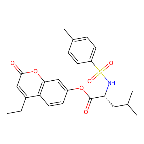 (4-ethyl-2-oxochromen-7-yl) (2R)-4-methyl-2-[(4-methylphenyl)sulfonylamino]pentanoate structure