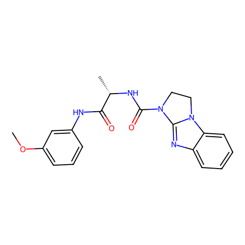 (S)-N-(1-((3-methoxyphenyl)amino)-1-oxopropan-2-yl)-2,3-dihydro-1H-benzo[d]imidazo[1,2-a]imidazole-1-carboxamide structure