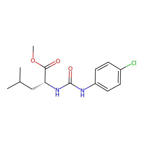 methyl N-[(4-chlorophenyl)carbamoyl]-D-leucinate structure