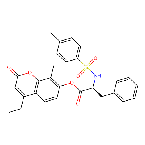 4-ethyl-8-methyl-2-oxo-2H-chromen-7-yl N-[(4-methylphenyl)sulfonyl]-L-phenylalaninate structure