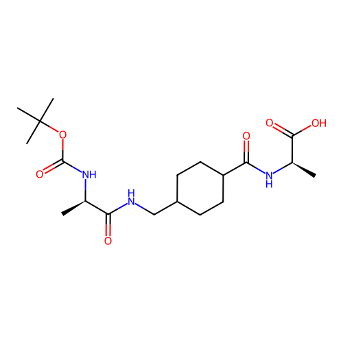 (2R)-2-[[4-[[[(2R)-2-[(2-methylpropan-2-yl)oxycarbonylamino]propanoyl]amino]methyl]cyclohexanecarbonyl]amino]propanoic acid structure
