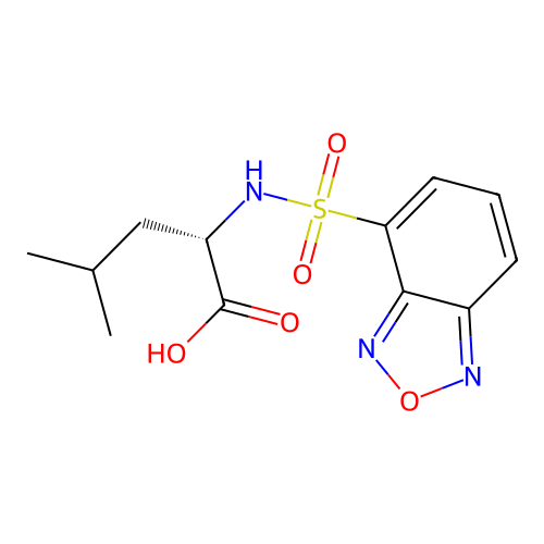 N-(2,1,3-benzoxadiazol-4-ylsulfonyl)-L-leucine structure
