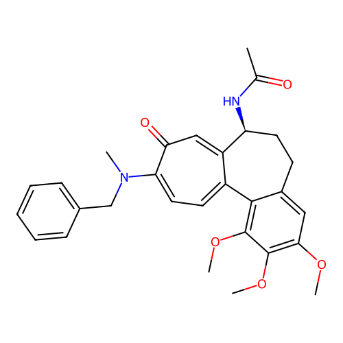 (S)-N-(10-(benzyl(methyl)amino)-1,2,3-trimethoxy-9-oxo-5,6,7,9-tetrahydrobenzo[a]heptalen-7-yl)acetamide structure