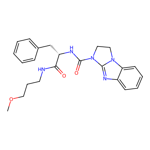 (S)-N-(1-((3-methoxypropyl)amino)-1-oxo-3-phenylpropan-2-yl)-2,3-dihydro-1H-benzo[d]imidazo[1,2-a]imidazole-1-carboxamide structure