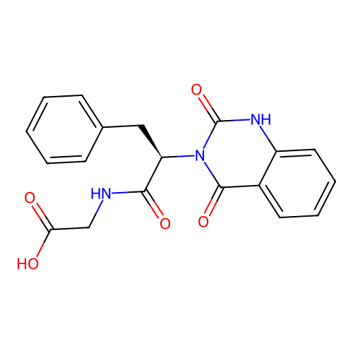 (R)-2-(2-(2,4-dioxo-1,2-dihydroquinazolin-3(4H)-yl)-3-phenylpropanamido)acetic acid structure