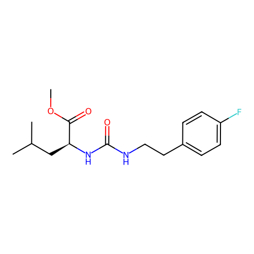 methyl N-{[2-(4-fluorophenyl)ethyl]carbamoyl}-L-leucinate structure