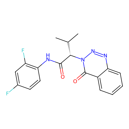 (2S)-N-(2,4-difluorophenyl)-3-methyl-2-(4-oxo-1,2,3-benzotriazin-3(4H)-yl)butanamide structure