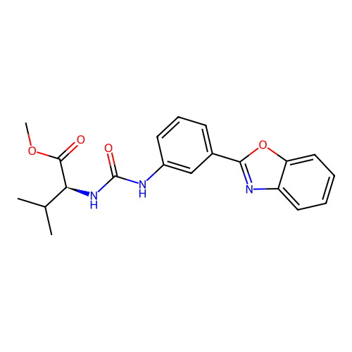 methyl N-{[3-(1,3-benzoxazol-2-yl)phenyl]carbamoyl}-L-valinate structure