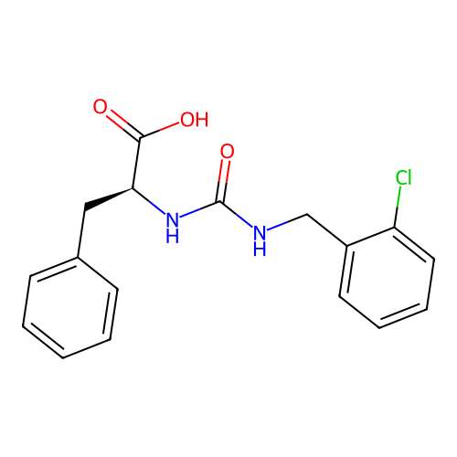 N-[(2-chlorobenzyl)carbamoyl]-L-phenylalanine structure