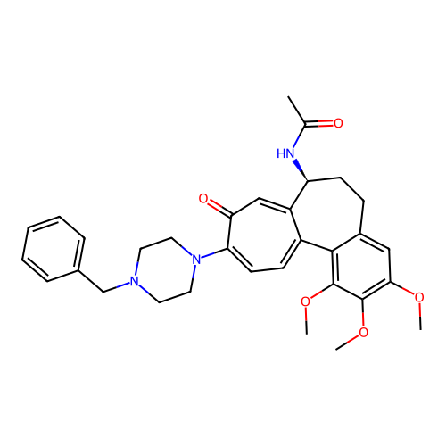 (S)-N-(10-(4-benzylpiperazin-1-yl)-1,2,3-trimethoxy-9-oxo-5,6,7,9-tetrahydrobenzo[a]heptalen-7-yl)acetamide structure