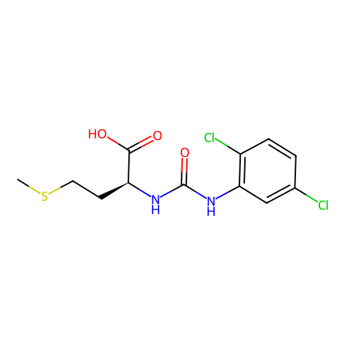 (S)-2-(3-(2,5-dichlorophenyl)ureido)-4-(methylthio)butanoic acid structure
