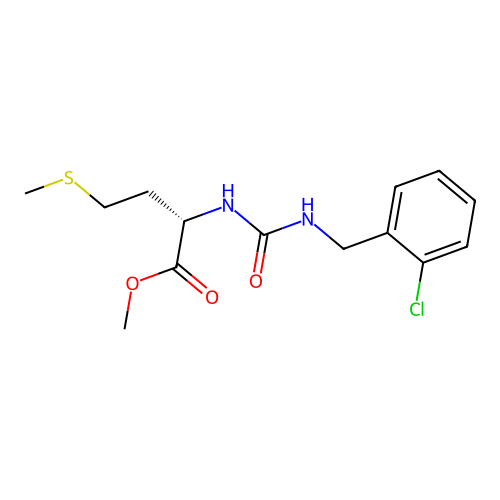 (S)-methyl 2-(3-(2-chlorobenzyl)ureido)-4-(methylthio)butanoate structure
