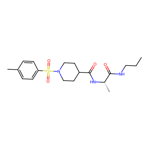 (S)-N-(1-oxo-1-(propylamino)propan-2-yl)-1-tosylpiperidine-4-carboxamide structure