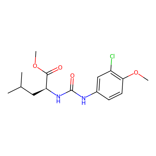 methyl N-[(3-chloro-4-methoxyphenyl)carbamoyl]-L-leucinate structure