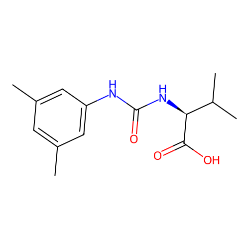 N-[(3,5-dimethylphenyl)carbamoyl]-L-valine structure